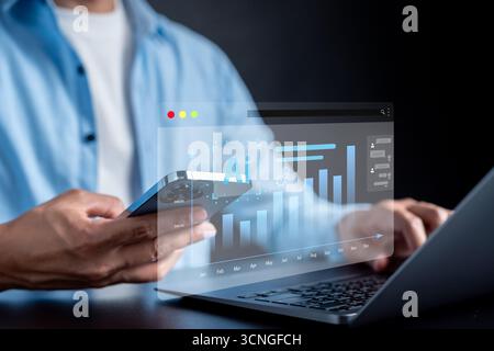 AI for planning financial investment with digital charts and analytics. artificial intelligence in Stock Photo