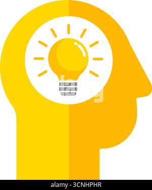 bulb AND head icon Stock Vector Image & Art - Alamy