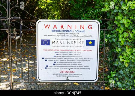 Border control The people's democratic republic of Marlinspike Stock Photo