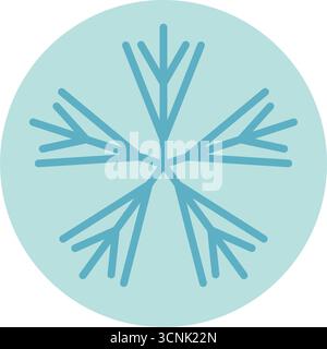Icy Snow Flake Sticker Symbol Stock Vector