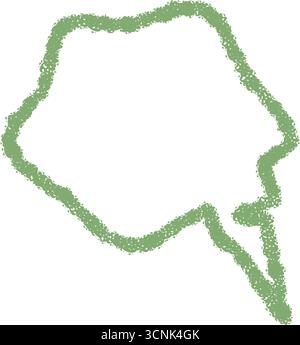 Wavy Green Crayon Speech Bubble Outline Stock Vector
