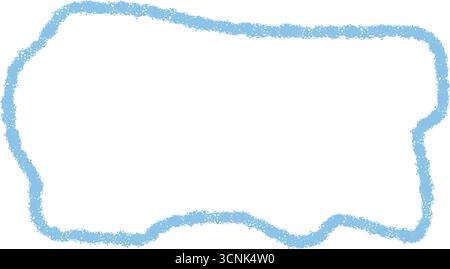 Blue Chalk Wavy Fluid Textbox Outline Stock Vector