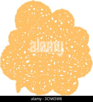 Orange Crayon Scribble Speech Balloon Cloud Stock Vector