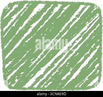 Green Crayon Sketch Square Frame Background Stock Vector