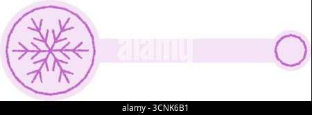 Flat Pastel Purple Snowflake Sticker Seal Stock Vector
