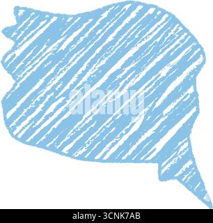 Diagonal Crayon Wavy Speech Bubble Sketch Stock Vector