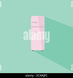 Retro fridge icon. Flat illustration of retro fridge vector icon for web design Stock Vector