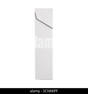 Side view of Blank pack package box of cigarettes isolated on white Background Stock Photo