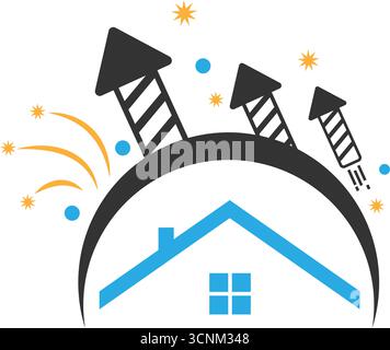 Fireworks icon design template illustration Stock Vector