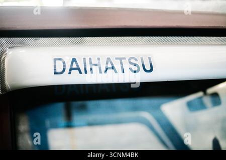 close up of Daihatsu window trim visors Stock Photo