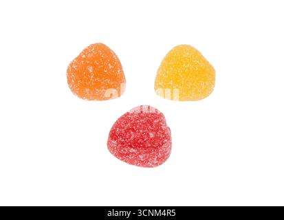 Colorful marmalade candy , isolated on white background.  Assorted  jelly candies. Stock Photo