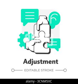 Adjustment flat outline concept icon Stock Vector