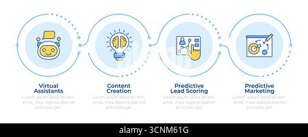 Marketing modern technologies infographic 4 steps Stock Vector
