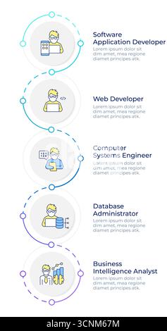 It professions types infographic design template Stock Vector