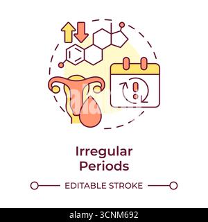 Irregular periods multi color concept icon Stock Vector