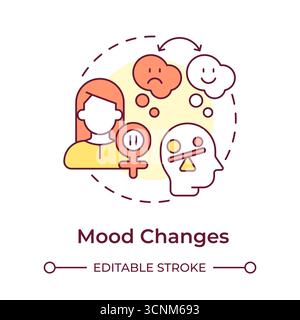 Mood changes multi color concept icon Stock Vector