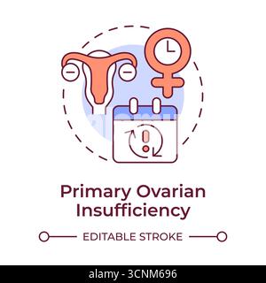 Primary ovarian insufficiency multi color concept icon Stock Vector