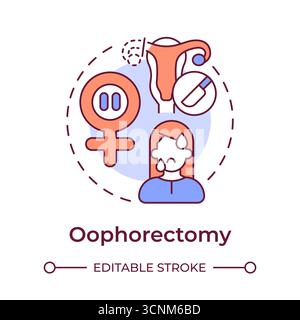 Oophorectomy multi color concept icon Stock Vector