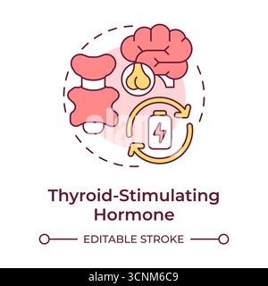 Thyroid stimulating hormone multi color concept icon Stock Vector
