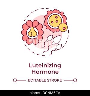 Luteinizing hormone multi color concept icon Stock Vector