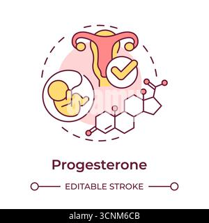 Progesterone multi color concept icon Stock Vector