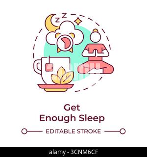 Get enough sleep multi color concept icon Stock Vector
