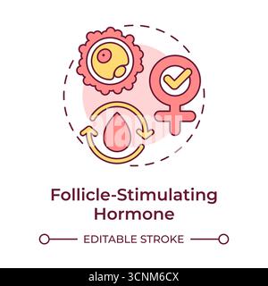 Follicle stimulating hormone multi color concept icon Stock Vector