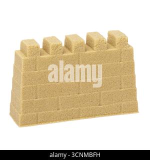 Part of a kinetic sand wall isolated on a white background, a design element Stock Photo