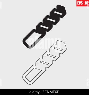 twist drill bit line icon vector. twist drill bit sign. isolated contour symbol black illustration Stock Vector