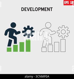 Growth icon, development icon, Solid icon collection. Vector illustration Stock Vector