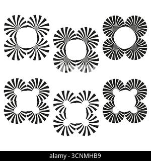 Abstract circular patterns. Concentric geometric shapes. Motion design Vector. Graphic visual art. EPS 10. Stock Vector
