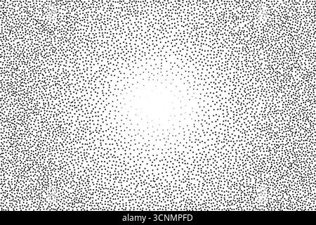 Stippling round gradient, noise gradient background, stipple effect made by dots. Noise texture background. Stock Vector