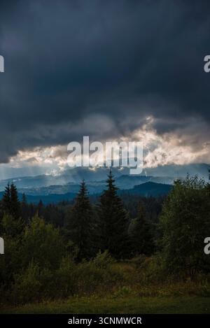 Stormy weather - mountains and clouds. The Ukraine Stock Photo - Alamy