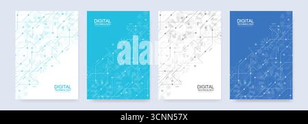 Abstract digital technology cover template design for a report and brochure, flyer, leaflets, poster, header, banner, website, presentation. Vector Stock Vector