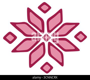 Traditional Belarusian ornament Agon symbolizing fire, vector illustration in folk style, perfect for textiles, prints, cultural and ethnic projects. Stock Photo