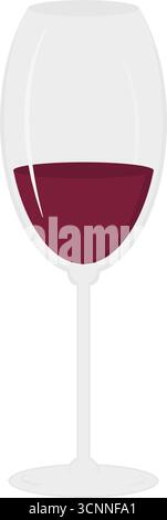 Wine Glass with red Wine Icon Sticker Poster Menu Cards Wine Day Greetings Minimalistic design idea. Isolated Vector illustration Wine or Alcohol Related content Greeting Cards, leaflets, Banner, tags Stock Vector