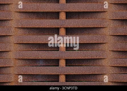 rusty metal fence detail, north norfolk, england Stock Photo