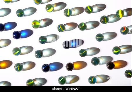 colourful marbles on white background Stock Photo