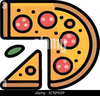 Pizza slice icon illustrations Stock Vector