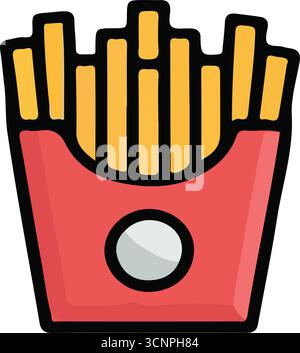 Crispy french fries icon illustrations Stock Vector