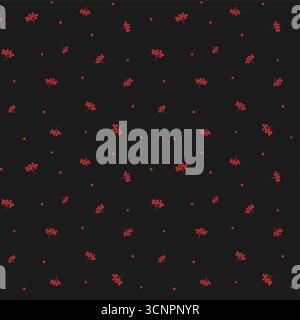 Seamless pattern of hand drawn rowens Berries seamless pattern. Stock Vector