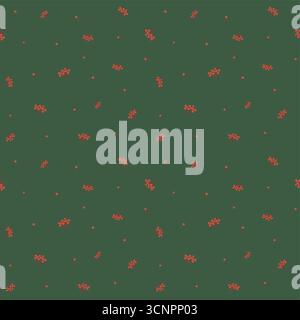 Seamless pattern of hand drawn rowens. Berries seamless pattern. Stock Vector