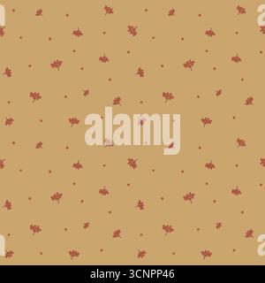 Seamless pattern of hand drawn rowens. Berries seamless pattern. Stock Vector