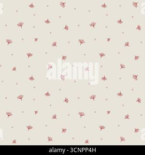 Seamless pattern of hand drawn rowens. Berries seamless pattern. Stock Vector
