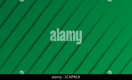 An abstract green background with 3d stripes. Stock Vector