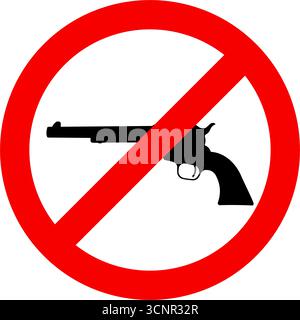 No guns sign vector - prohibiton of weapons - vector icon Stock Vector
