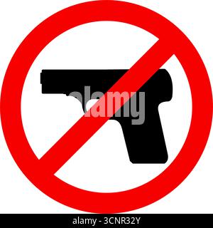 No guns sign vector - prohibiton of weapons - vector icon Stock Vector
