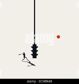 Nothing is Impossible, Breaking Barriers Business Vector Concept. Symbol of challenge. Minimalist design eps10 Illustration. Stock Vector