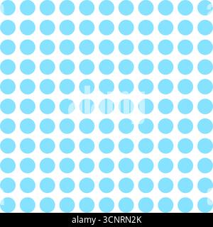 Grid pattern of light blue dots on white background. Repeating pattern of blue circles Stock Vector