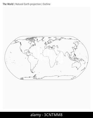 World map. Natural Earth 1 projection. Polygonal map of the world on ...